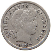 UNITED STATES OF AMERICA DIME 1908 BARBER #c012 0301 - 1892-1916: Barber