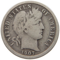 UNITED STATES OF AMERICA DIME 1907 BARBER #c036 0217 - 1892-1916: Barber