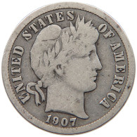 UNITED STATES OF AMERICA DIME 1907 BARBER #c004 0001 - 1892-1916: Barber