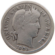 UNITED STATES OF AMERICA DIME 1905 BARBER #a052 0443 - 1892-1916: Barber