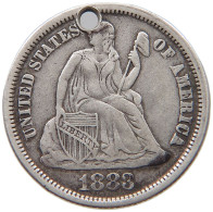 UNITED STATES OF AMERICA DIME 1883 SEATED LIBERTY ENGRAVED PA #t123 0331 - 1837-1891: Seated Liberty