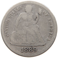 UNITED STATES OF AMERICA DIME 1889 SEATED LIBERTY #t143 0385 - 1837-1891: Seated Liberty (Libertà Seduta)