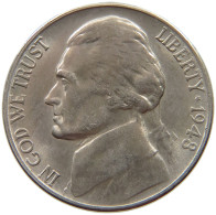 UNITED STATES OF AMERICA NICKEL 1948 S JEFFERSON #s063 1033 - 1938-…: Jefferson