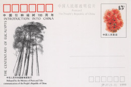 Chine - 1990 - Entier Postal JP27 - Eucalypts Introduction Into China - Cartes Postales