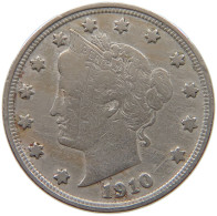 UNITED STATES OF AMERICA NICKEL 1910 LIBERTY #a034 0743 - 1883-1913: Liberty (Libertà)