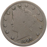 UNITED STATES OF AMERICA NICKEL 1908 LIBERTY #c036 0587 - 1883-1913: Liberty (Libertà)