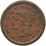 UNITED STATES OF AMERICA LARGE CENT 1850 BRAIDED HAIR #t141 0253 - 1840-1857: Braided Hair