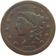 UNITED STATES OF AMERICA LARGE CENT 1838 Coronet Head #t143 0401 - 1816-1839: Coronet Head (Testa Coronata