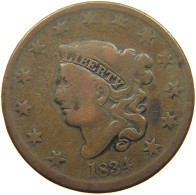 UNITED STATES OF AMERICA LARGE CENT 1834 CORONET HEAD #t141 0281 - 1816-1839: Coronet Head (Tête Couronnée)