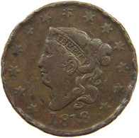 UNITED STATES OF AMERICA LARGE CENT 1818  #c012 0007 - 1816-1839: Coronet Head (Tête Couronnée)