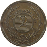 URUGUAY 2 CENTESIMOS 1869 A  #t057 0021 - Uruguay