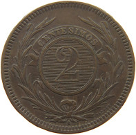 URUGUAY 2 CENTESIMOS 1869  #s022 0169 - Uruguay