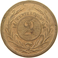 URUGUAY 2 CENTESIMOS 1869  #c009 0143 - Uruguay