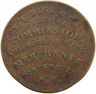 UNITED STATES OF AMERICA TOKEN 1837 TOKEN 1837 E.F. Sise & Co. Importers Of Grocery #t114 1057 - Other & Unclassified