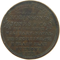 UNITED STATES OF AMERICA TOKEN 1833 TOKEN 1833 Hard Times Robinson's Jones Military, Naval #t114 1053 - Altri & Non Classificati