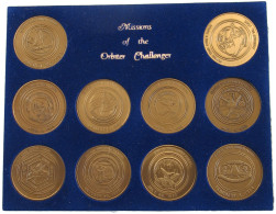 UNITED STATES OF AMERICA SET  SPACE 10 MEDALS MISSION CHALLENGER #bs15 0023 - Mint Sets