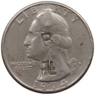 UNITED STATES OF AMERICA QUARTER 1974 WASHINGTON COUNTERMARKED CROSS, B #c015 0047 - 1932-1998: Washington