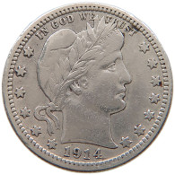 UNITED STATES OF AMERICA QUARTER 1914 BARBER #t160 0429 - 1892-1916: Barber