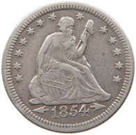 UNITED STATES OF AMERICA QUARTER 1854 O SEATED LIBERTY #t143 0325 - 1838-1891: Seated Liberty