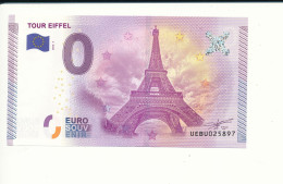 Billet Touristique  0 Euro  - TOUR EIFFEL - UEBU  - 2015-1 - N° 25897 - Billet épuisé - Andere & Zonder Classificatie