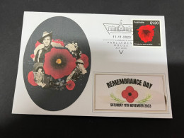 11-11-2023 (1 V 52) Australia - Remembrance Day (End Of WWI) - 11 November 2023 (today) Cover 3 Of 3 - Storia Postale