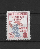 LOTE 2112 E  ///  (C045)CONSEJO PROVINCIAL DE VALENCIA SANIDAD   RARO  **MNH      ¡¡¡ LIQUIDATION - JE LIQUIDE !!! - Spanish Civil War Labels