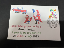 11-11-2023 (1 V 52) Jeux Paralympique De Paris - 1 Year To Go Today - 1 Ans Avant Ce Jour... (Open 28 August 2024) - Sommer 2024: Paris