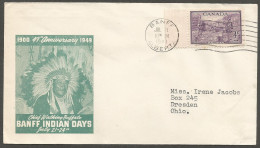 1949 Banff Indian Days Illustrated Cover 4c Halifax Banff Alberta - Histoire Postale