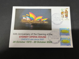 11-11-2023 (1 V 54) Sydney Opera House Celebrate The 50th Anniversary Of It's Opening (20 October 2023) O Is For... - Cartas & Documentos