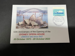 11-11-2023 (1 V 54) Sydney Opera House Celebrate The 50th Anniversary Of It's Opening (20 October 2023) 1973 Opera - Cartas & Documentos