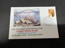 11-11-2023 (1 V 54) Sydney Opera House Celebrate The 50th Anniversary Of It's Opening (20 October 2023) 1977 Art - Cartas & Documentos