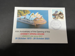 11-11-2023 (1 V 54) Sydney Opera House Celebrate The 50th Anniversary Of It's Opening (20 October 2023) Opera House - Lettres & Documents