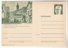 1972 CLOCK, CAR, Germany KUNZELSAU HOHENLOHE CLOCKTOWER Germany Postal STATIONERY Card Cover Stamps Architecture - Horlogerie