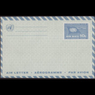 UN-NEW YORK 1959 - Aerogramme-Flag 10c - Covers & Documents