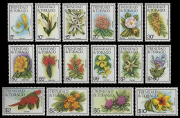 Trinidad & Tobago 1983 - Mi-Nr. 479-494 I ** - MNH - Blumen / Flowers - Trinidad & Tobago (1962-...)