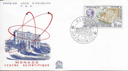 MONACO CENTRE SCIENTIFIQUE POSTE AERIENNE 1962 - 1ER JOUR ILLUSTRATION SIGNEE GYS, VOIR LE SCANNER - Storia Postale