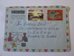 Ghana Aerogramme Lettre Aerienne Voyage 1976/Air Letter Aerogramme Mailed 1976 - Ghana (1957-...)