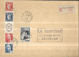 FRANCE LETTRE  RECOMMANDEE DU  CITEX  DU 17 05  1949 DE  MOUCHARD (JURA )  Pour BESANCON - Kilowaar (min. 1000 Zegels)