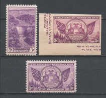 EU 1935 N° 340 341 341a ** Neufs MNH Superbes C 1.40 € Barrage Du Boulder Centenaire De L'Etat Du Michigan Sceau - Unused Stamps