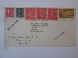 Cuba Enveloppe Voyage 1952 Bel Affranchissement/Cuba Mailed Cover 1952 Nice Franking - Covers & Documents