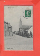 80 LONGUEAU Cpa Animée Rue De L ' Eglise Coll Thierry - Longueau