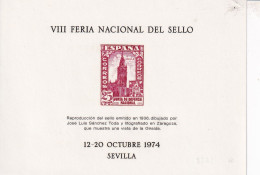 FERIA NACIONAL DEL SELLO 1974 SEVILLA - Feuillets Souvenir