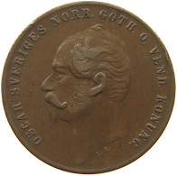 SWEDEN 2 ÖRE 1857 Oscar I. (1844-1859) #s060 0087 - Suède