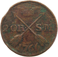 SWEDEN 2 ÖRE 1766 Adolf Friedrich (1751-1771) #t019 0197 - Suède