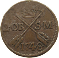 SWEDEN 2 ORE 1748 Friedrich I. (1720-1751) #t155 0129 - Suède