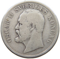 SWEDEN 2 KRONOR 1907 Oscar II. (1872-1907) #c003 0075 - Suède