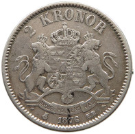 SWEDEN 2 KRONOR 1876 Oscar II. (1872-1907) AS A BADGE #s058 0487 - Suède