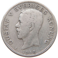 SWEDEN KRONA 1918 Gustav V. (1907-1950) RARE #s004 0223 - Suède