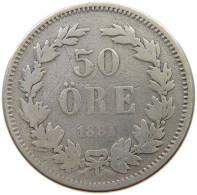 SWEDEN 50 ÖRE 1881 Oscar II. (1872-1907) #a003 0565 - Suède