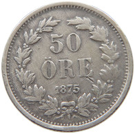 SWEDEN 50 ÖRE 1875 Oscar II. (1872-1907) #s078 0299 - Suède